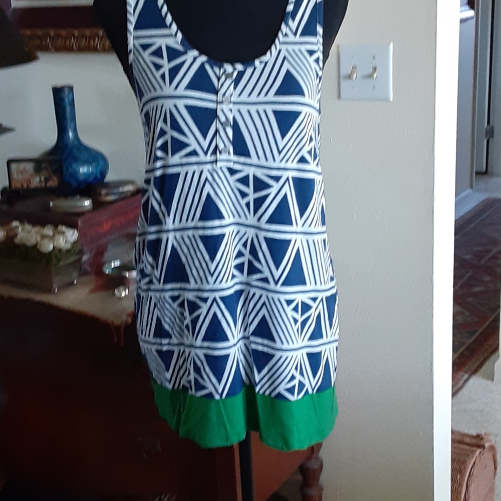 Navy and emerald green stretch top